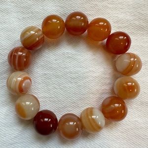 Natural Sardonyx Beads Bracelet 12mm  Made in Japan